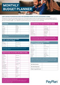 Financial wellbeing resources Budget planner